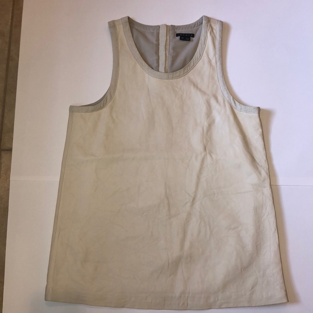 EUC. Theory All Leather Sleeveless Top.